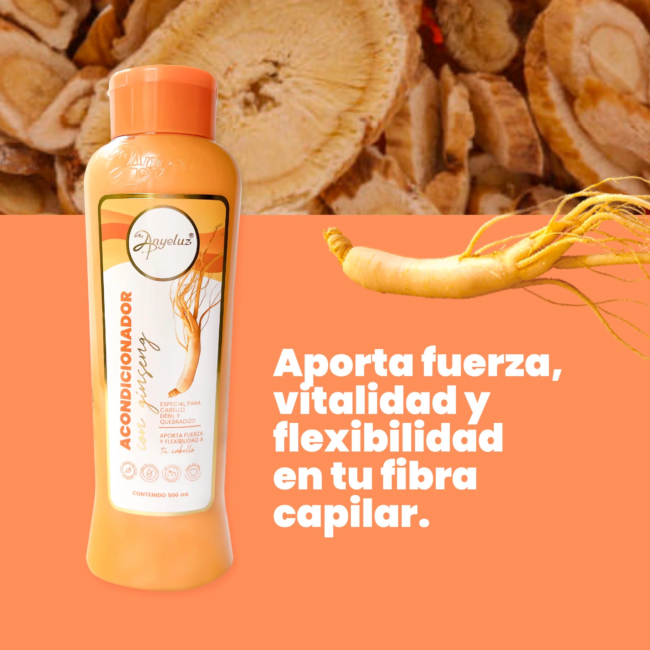 Acondicionador Fortalecedor de Ginseng Anyeluz 500 ml