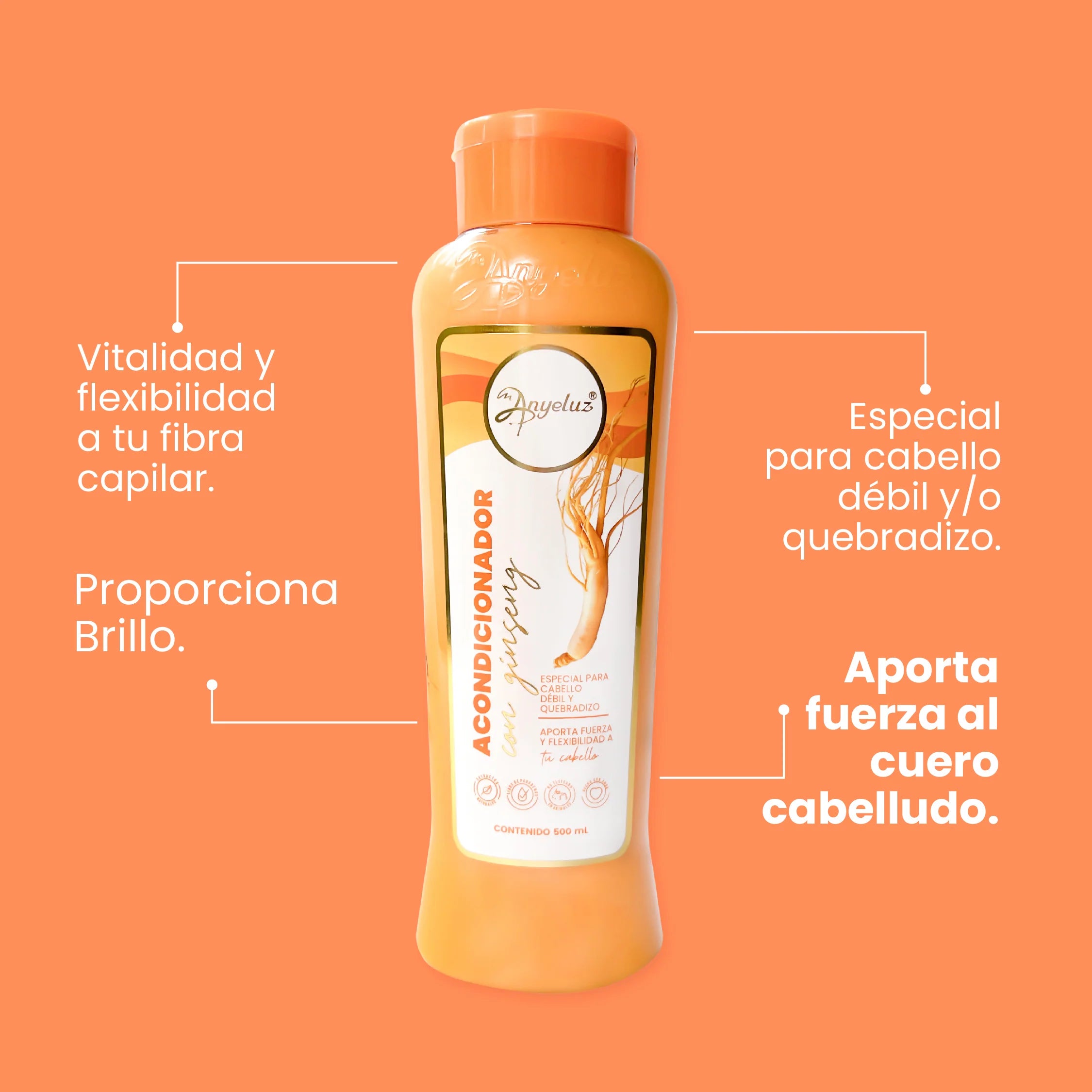 Acondicionador Fortalecedor de Ginseng Anyeluz 500 ml