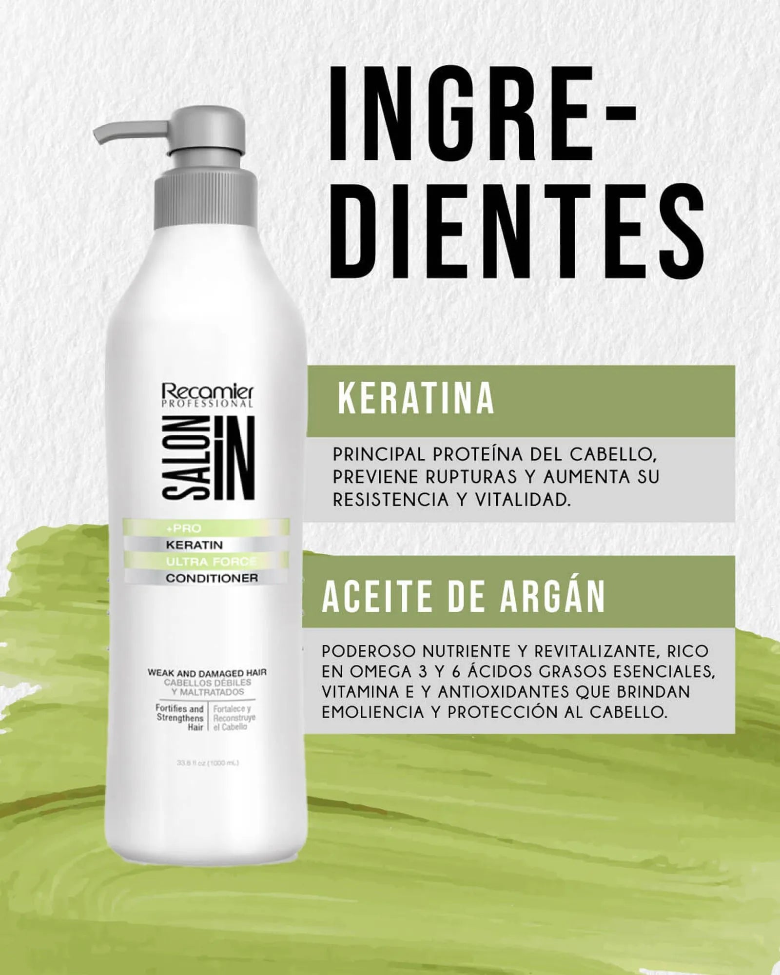Acondicionador Keratin Ultra Force Recamier X 1000