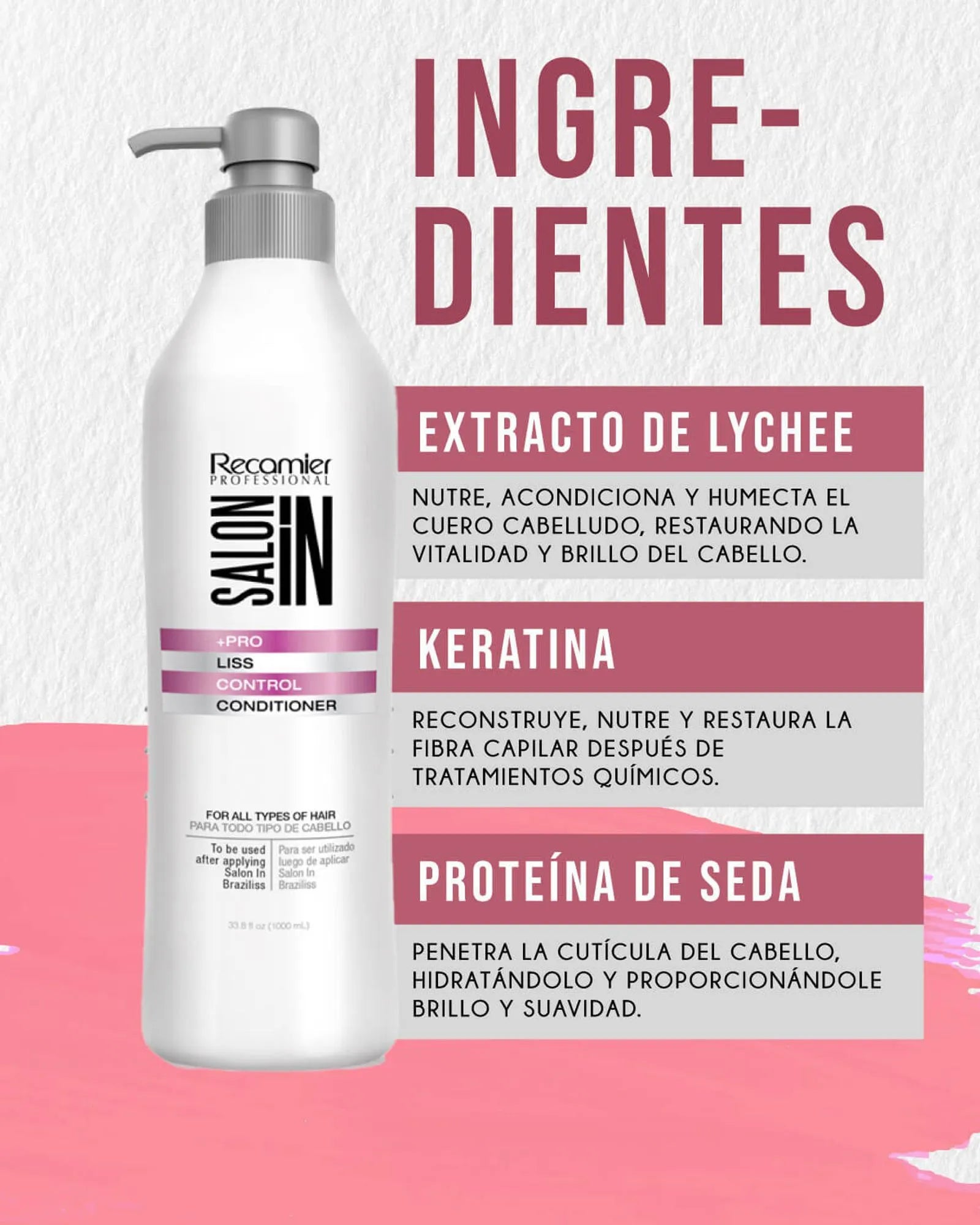 Acondicionador Liss Control Recamier Rosado X 1000