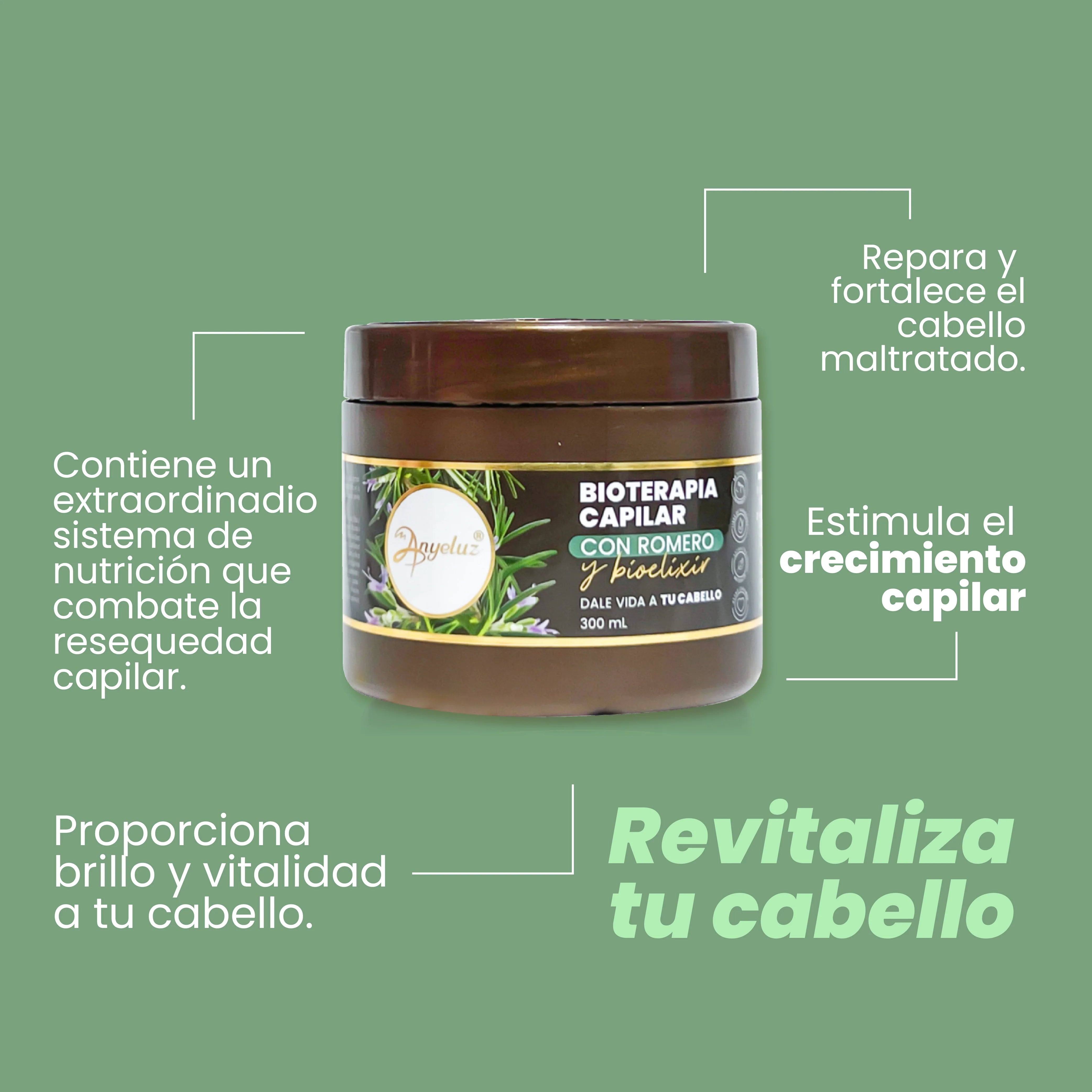 Bioterapia Capilar de Romero & Bioelixir Anyeluz 300 ml