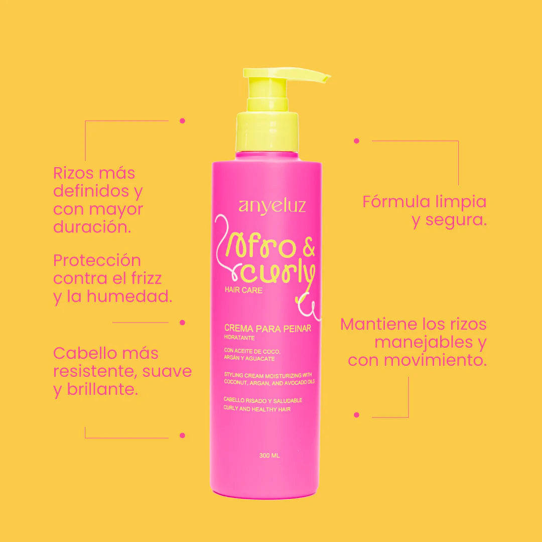 Crema para Peinar Hidratante Afro & Curly Anyeluz 300 ml