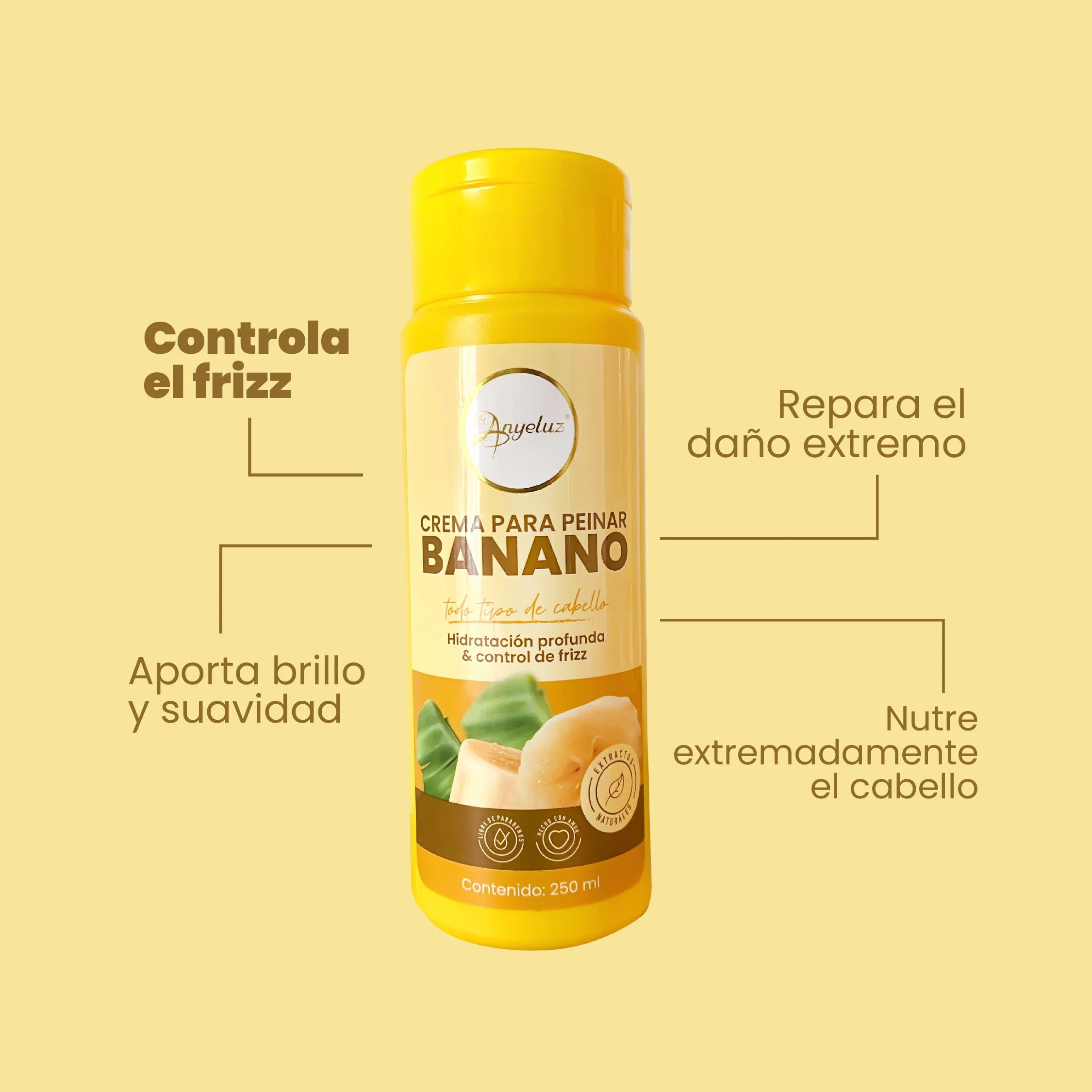 Crema para Peinar Nutritiva de Banano Anyeluz 250 ml