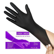 Guantes de Nitrilo Negro Línea Mega (par)