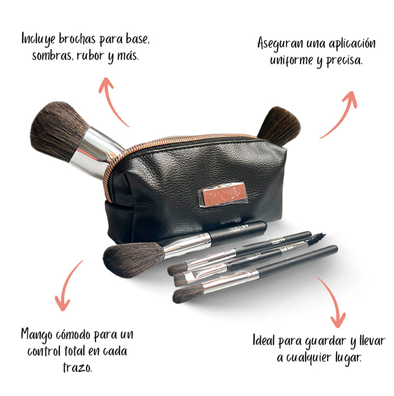 Kit Brochas Mini Negro Trendy