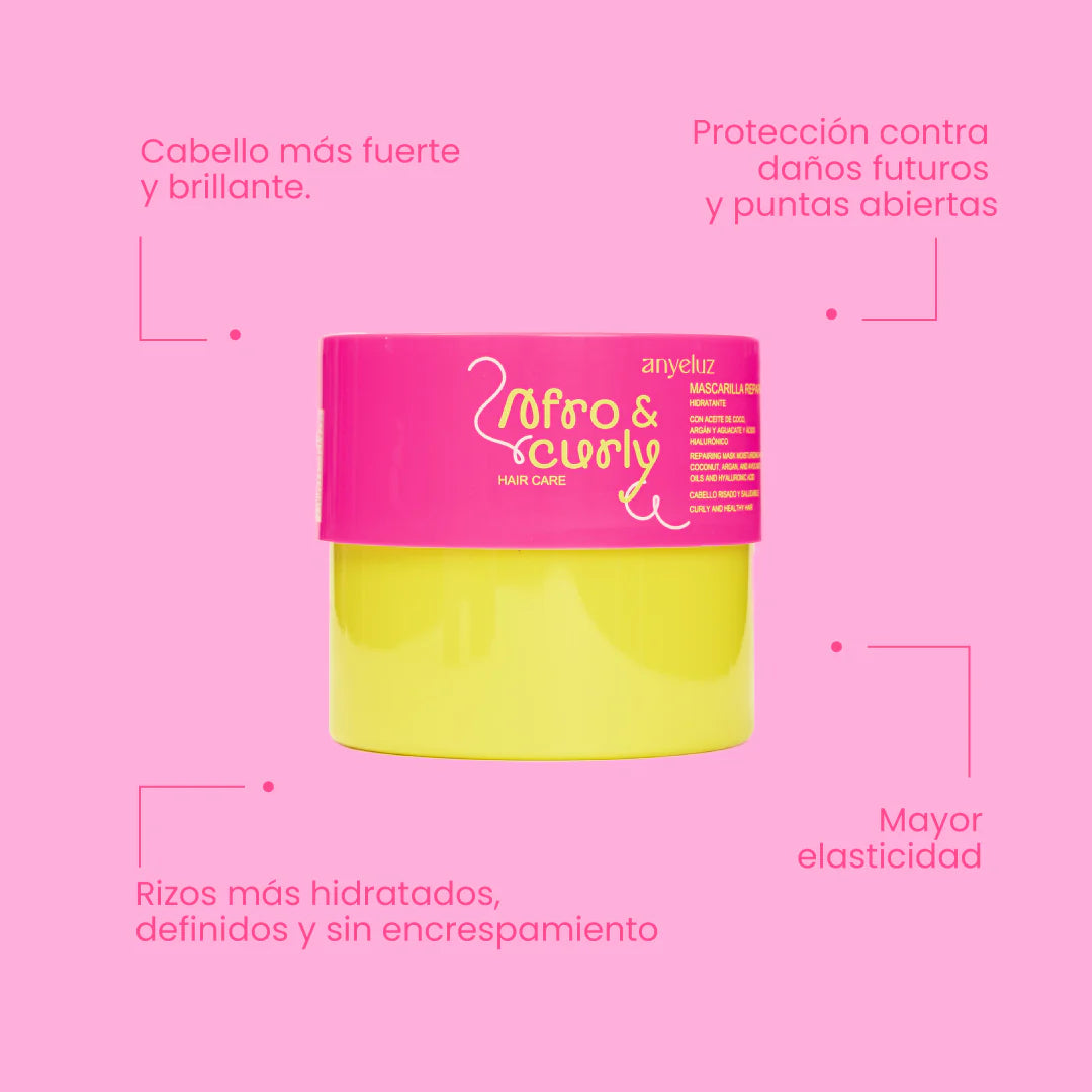 Mascarilla Reparadora Hidratante Afro & Curly Anyeluz 500 ml
