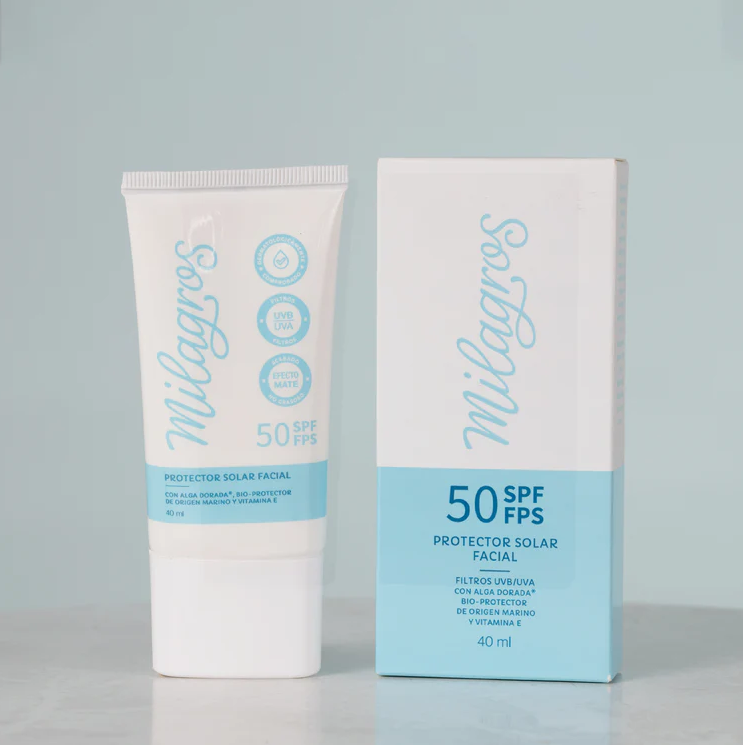Protector Solar Facial Sin Color FPS50 Milagros 40Ml
