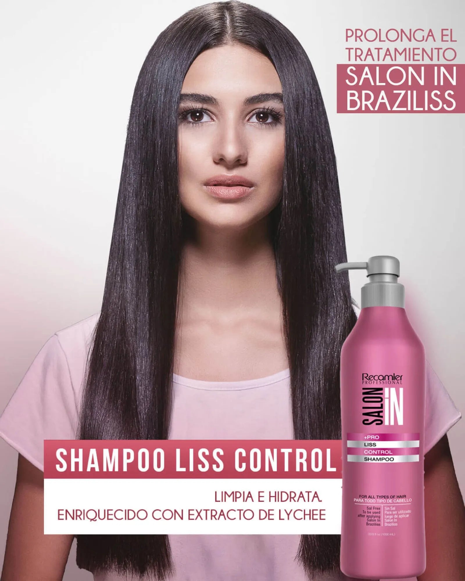 Shampoo Liss Control Recamier Rosado X 1000