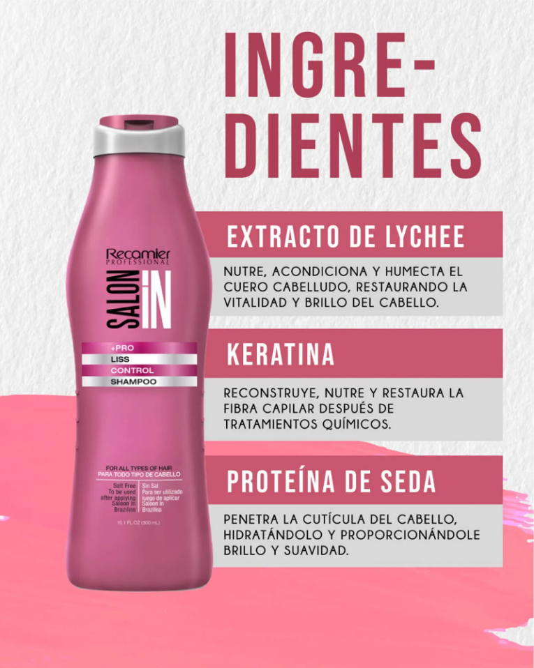 Shampoo Liss Control Recamier Rosado X 300