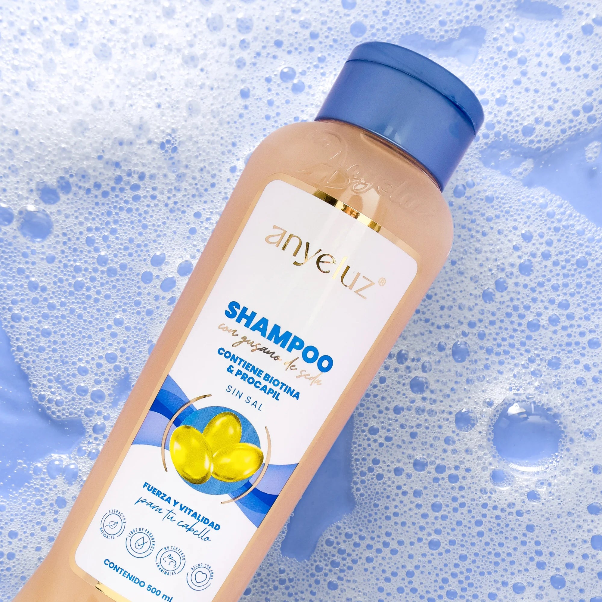 Shampoo Reparador con Gusano de Seda Anyeluz 500 ml