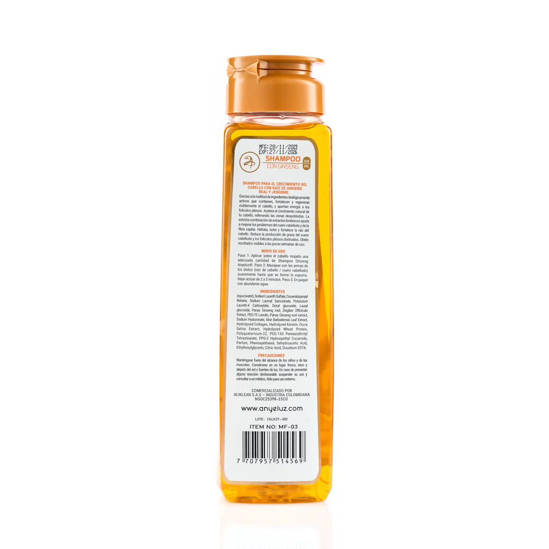 Shampoo Revitalizante de Ginseng Anyeluz 500 ml