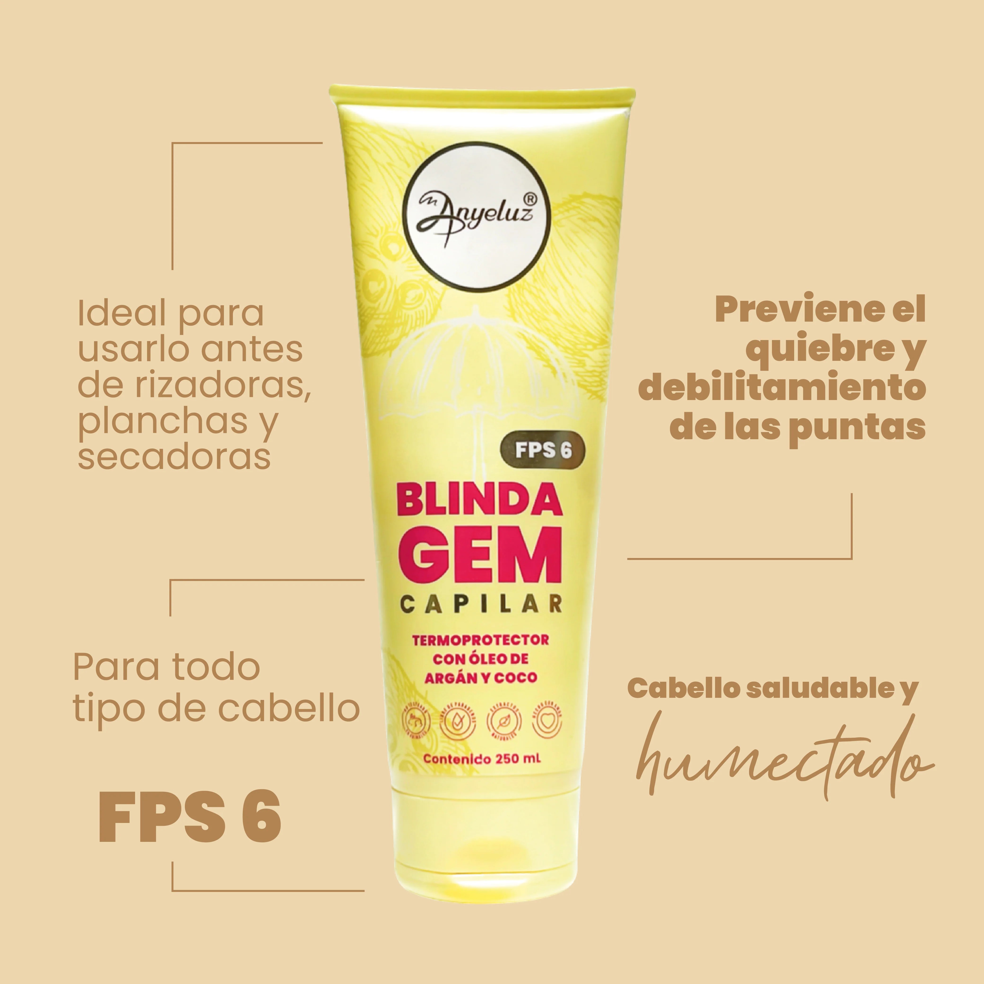Termoprotector Blindaje Capilar Anyeluz 250 ml