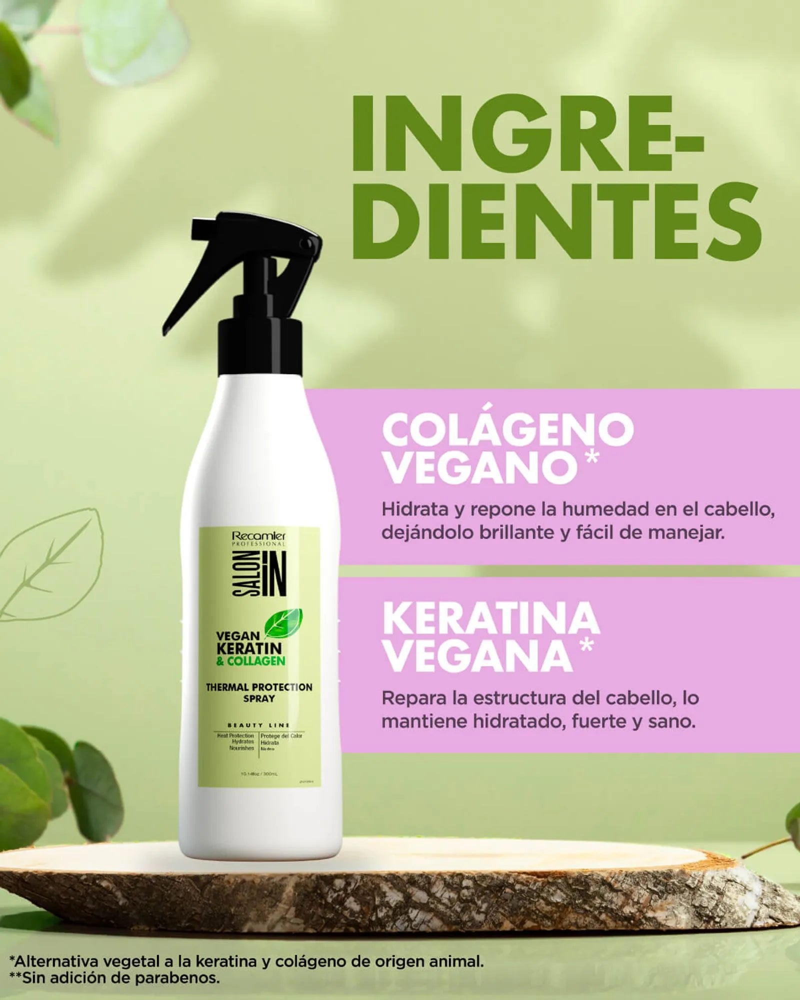 Vegan Keratin & Colagen Termoprotector Recamier 300Ml